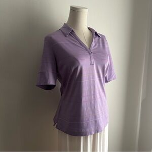 Women’s Nike Golf FitDry Polo V Neck Short Sleeve Lavender Shirt Size Medium